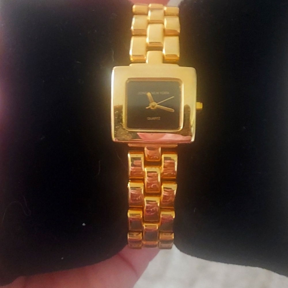 Jones New York Gold and Black Square Watch